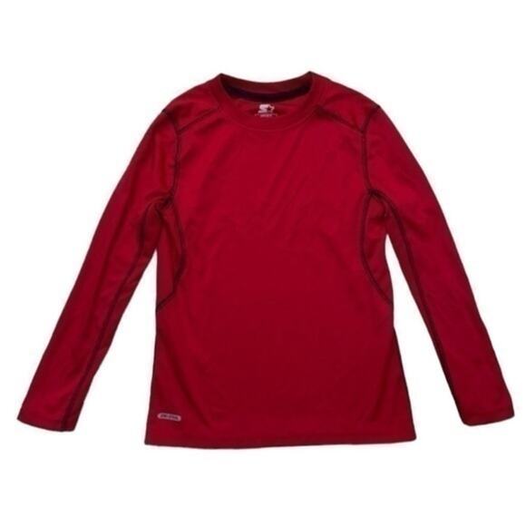 Starter Long Sleeve T-shirt size small 6-7 red polyester dry fit - Picture 1 of 8